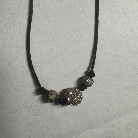 SILPADA Corded Cubic Zirconia 925 Sterling Silver Crystal Ball Necklace N2332 - Picture 1 of 3